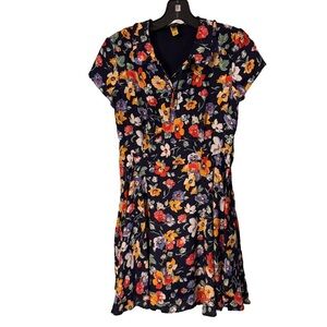 Polo Ralph Lauren Youth Girls Dress Floral Button Front Short Sleeve Sz 16